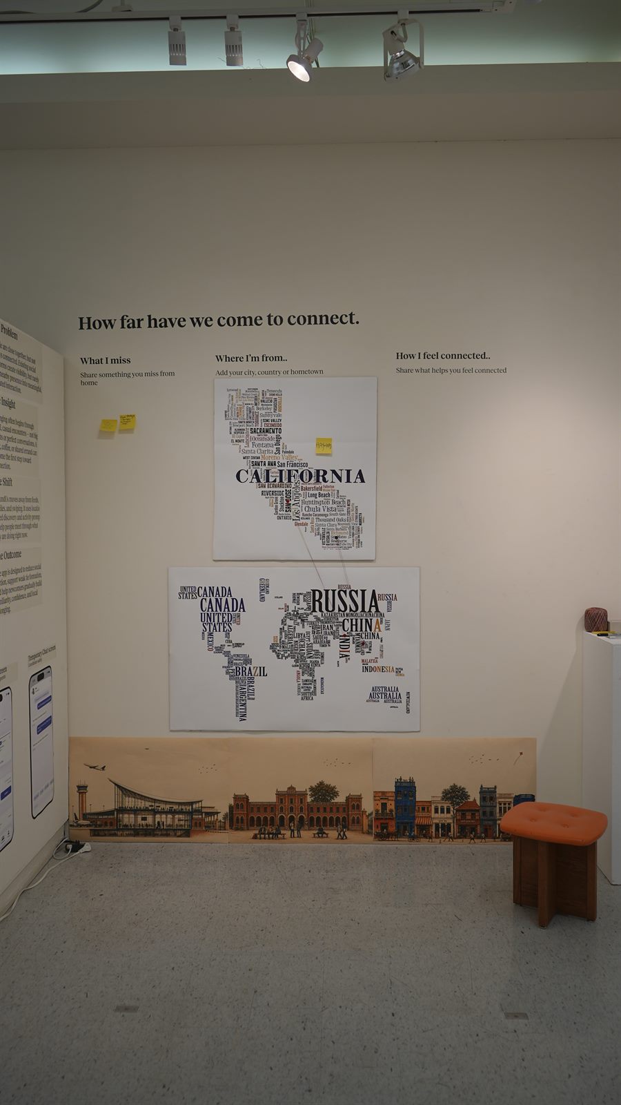 AroundUs exhibition photograph: setting the story in place.
