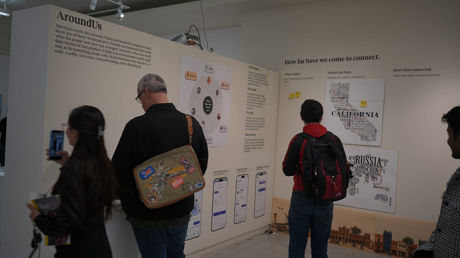 AroundUs exhibition photograph: comparing the journey.