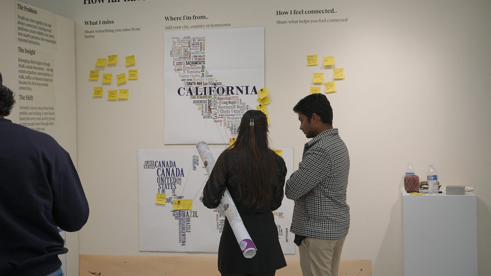 AroundUs exhibition photograph: feedback becomes evidence.
