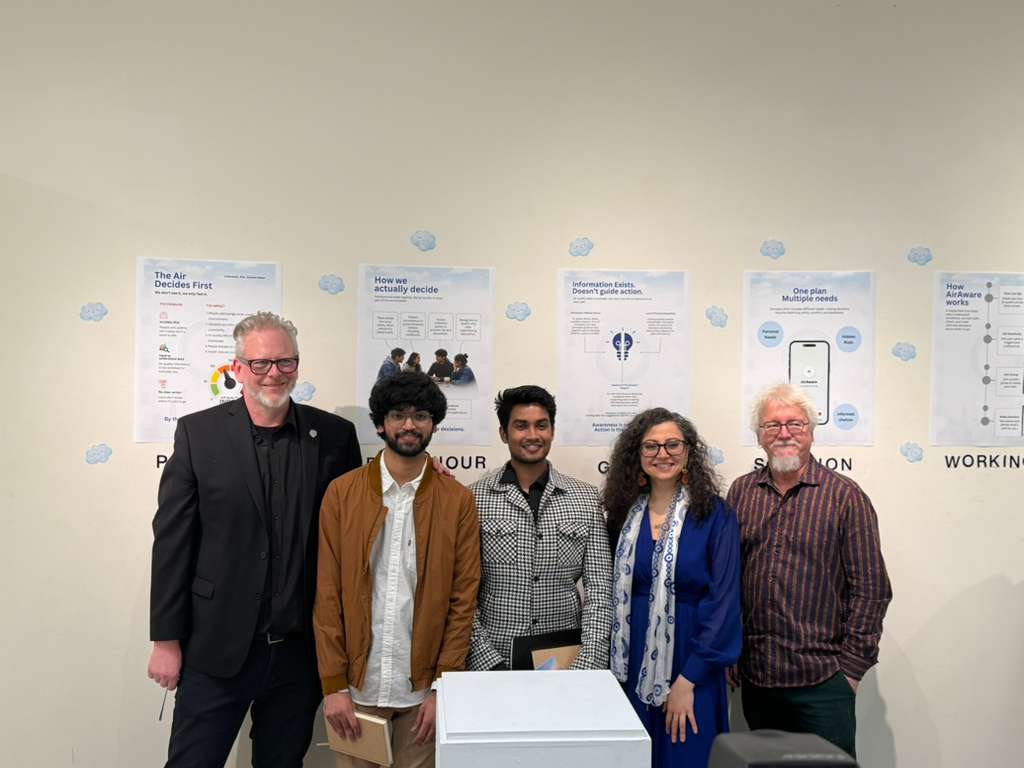 AroundUs exhibition photograph: the team behind the work.