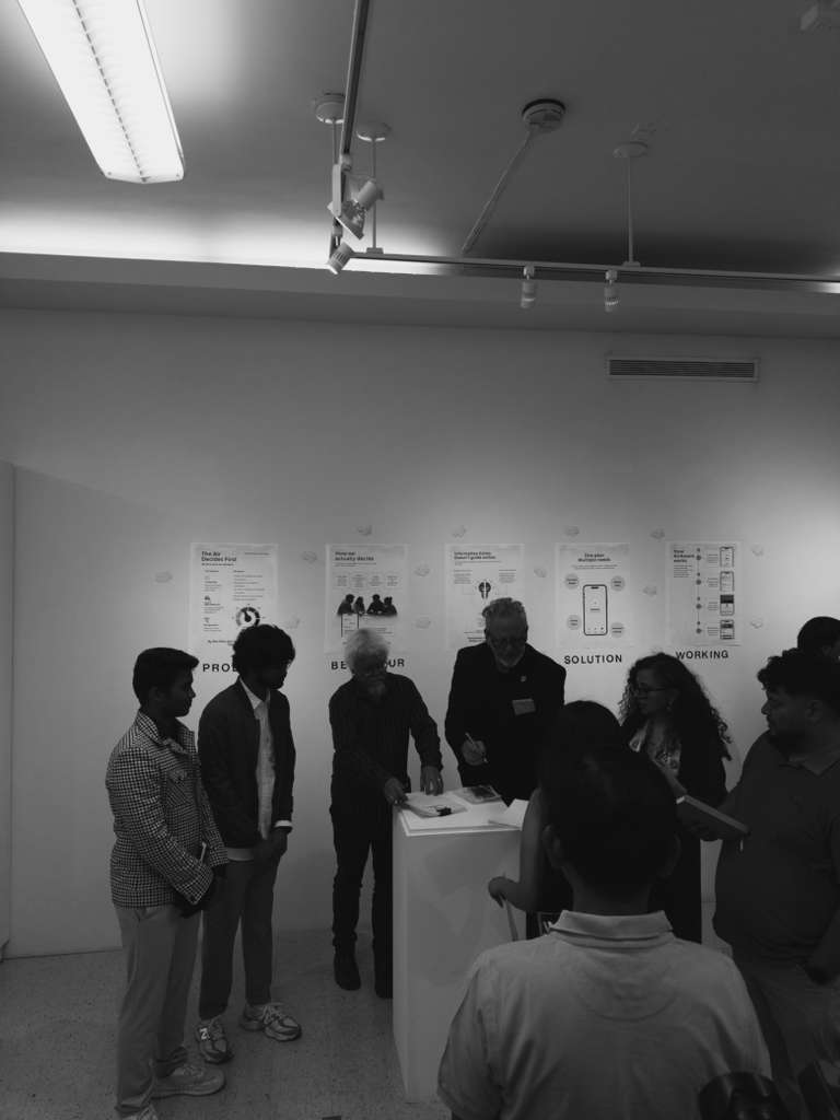 AroundUs exhibition photograph: discussion in progress.